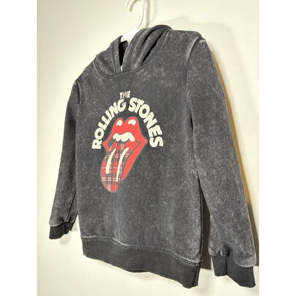 ROLLING STONE Toddler Hoodie Tartan Plaid Tongue Rock Indie Size 5T - Picture 2 of 4